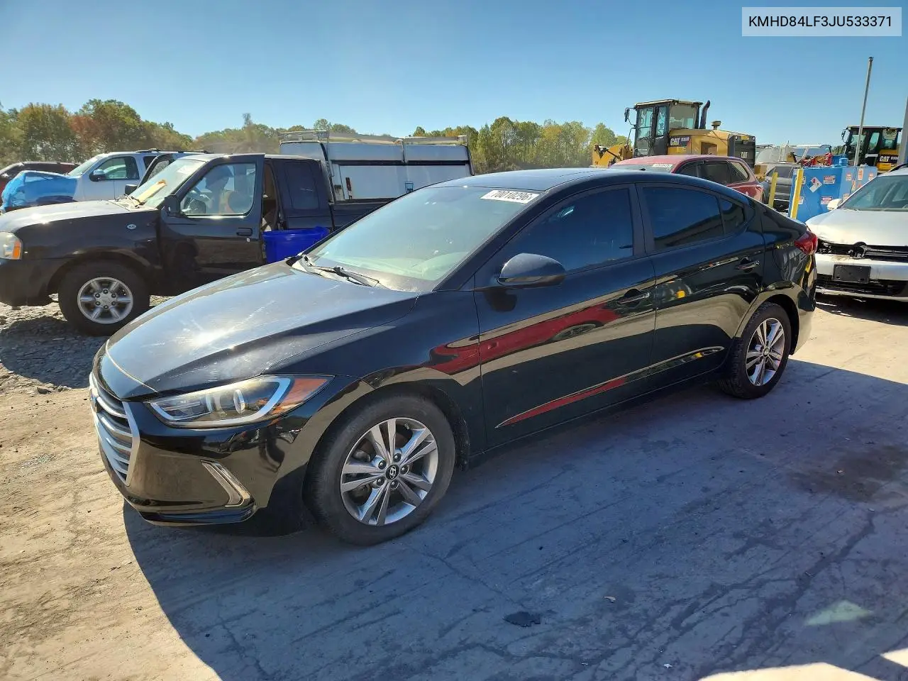 HYUNDAI ELANTRA 2018, VIN KMHD84LF3JU533371