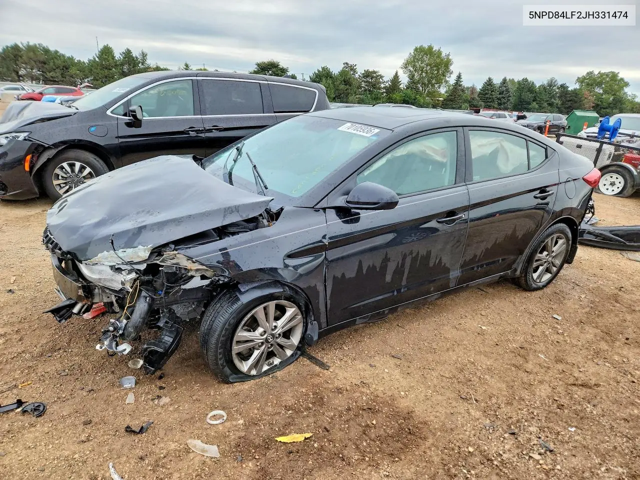 HYUNDAI ELANTRA 2018, VIN 5NPD84LF2JH331474