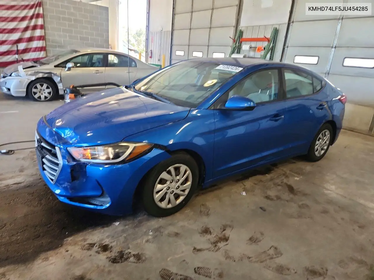 HYUNDAI ELANTRA 2018, VIN KMHD74LF5JU454285