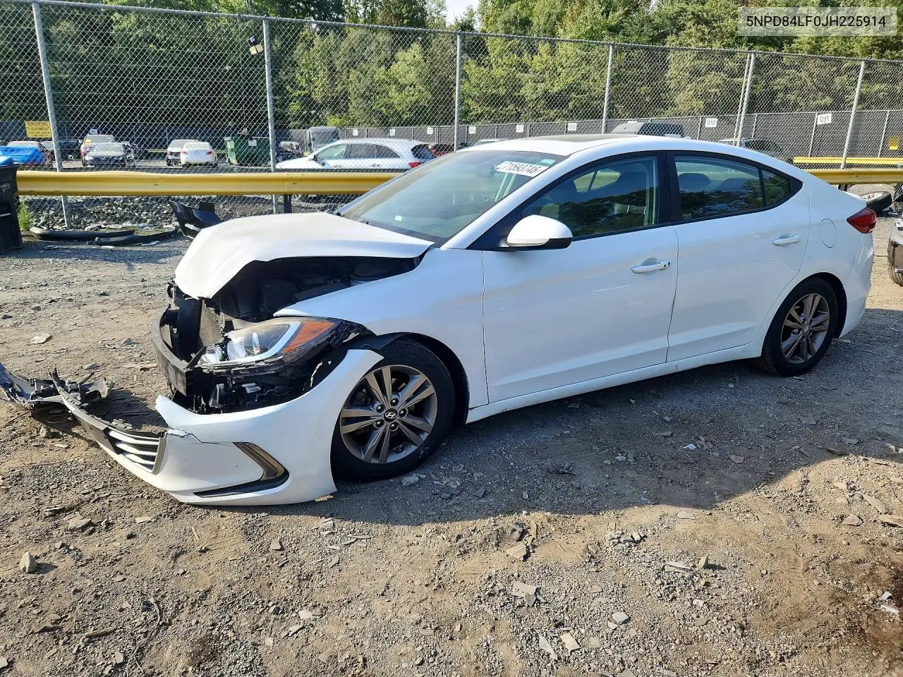 HYUNDAI ELANTRA 2018, VIN 5NPD84LF0JH225914