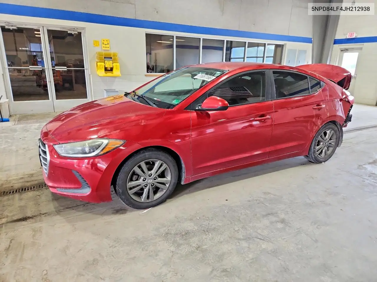 HYUNDAI ELANTRA 2018, VIN 5NPD84LF4JH212938