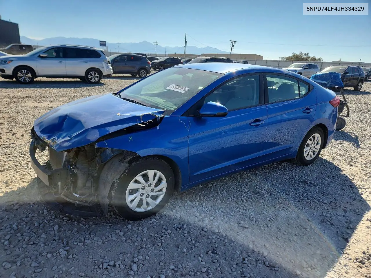 HYUNDAI ELANTRA 2018, VIN 5NPD74LF4JH334329