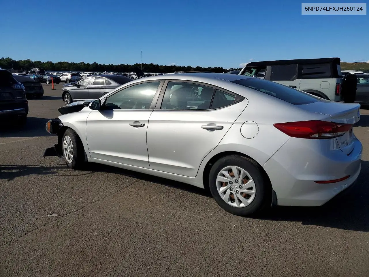 2018 HYUNDAI ELANTRA VIN 5NPD74LFXJH260124 — фото 2