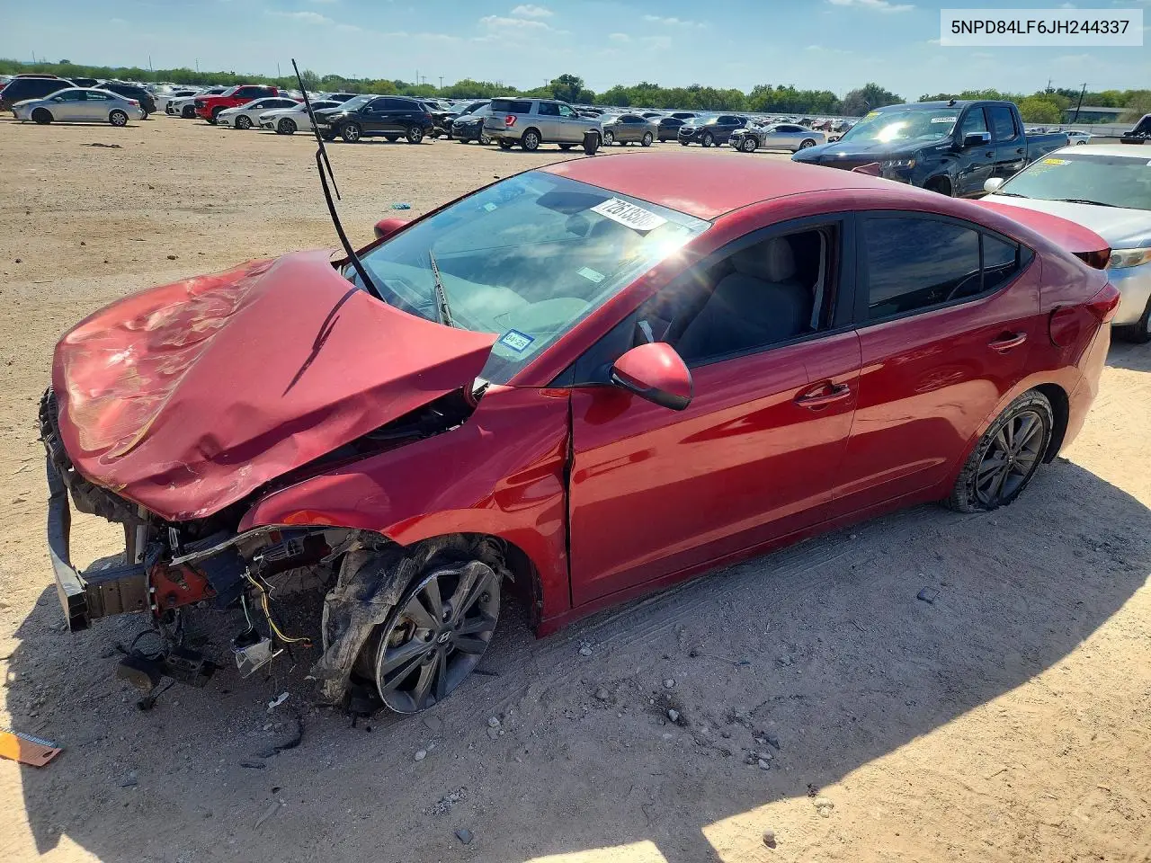 HYUNDAI ELANTRA 2018, VIN 5NPD84LF6JH244337