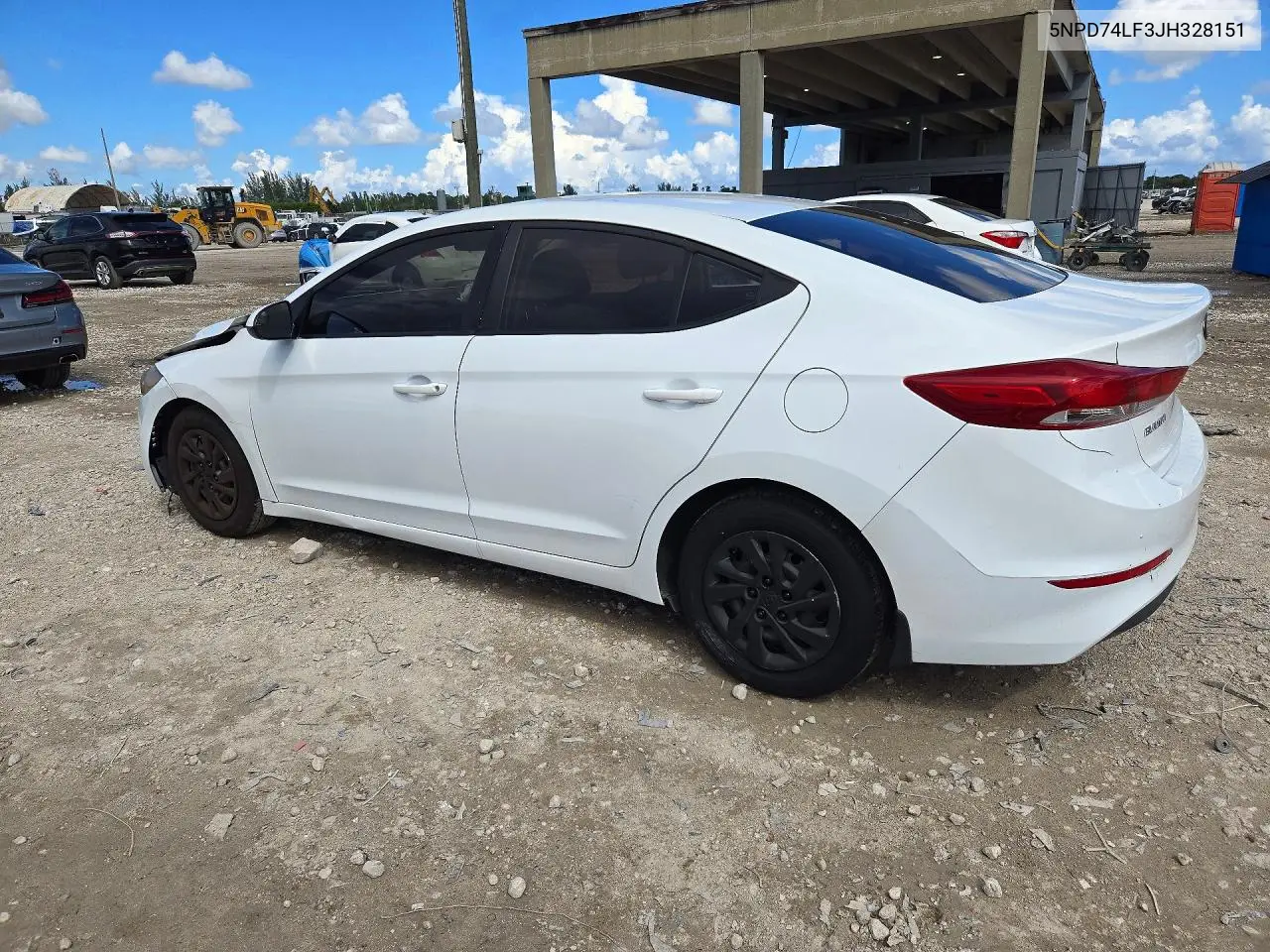 2018 HYUNDAI ELANTRA VIN 5NPD74LF3JH328151 — фото 2