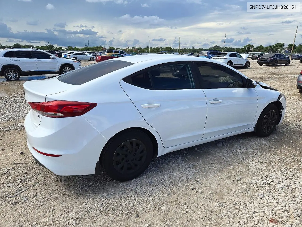 2018 HYUNDAI ELANTRA VIN 5NPD74LF3JH328151 — фото 3