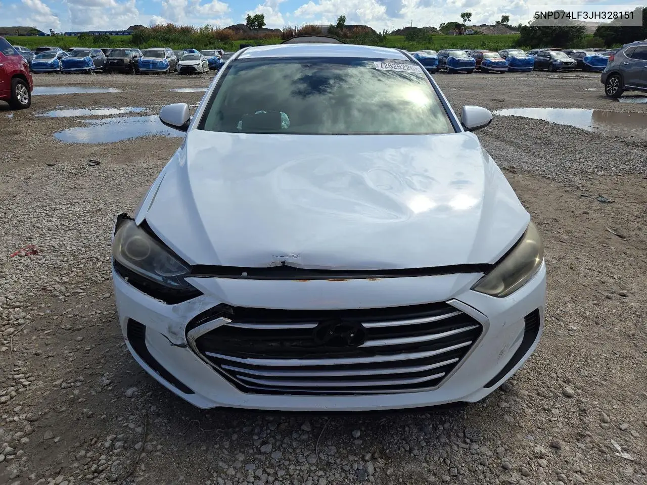 2018 HYUNDAI ELANTRA VIN 5NPD74LF3JH328151 — фото 5