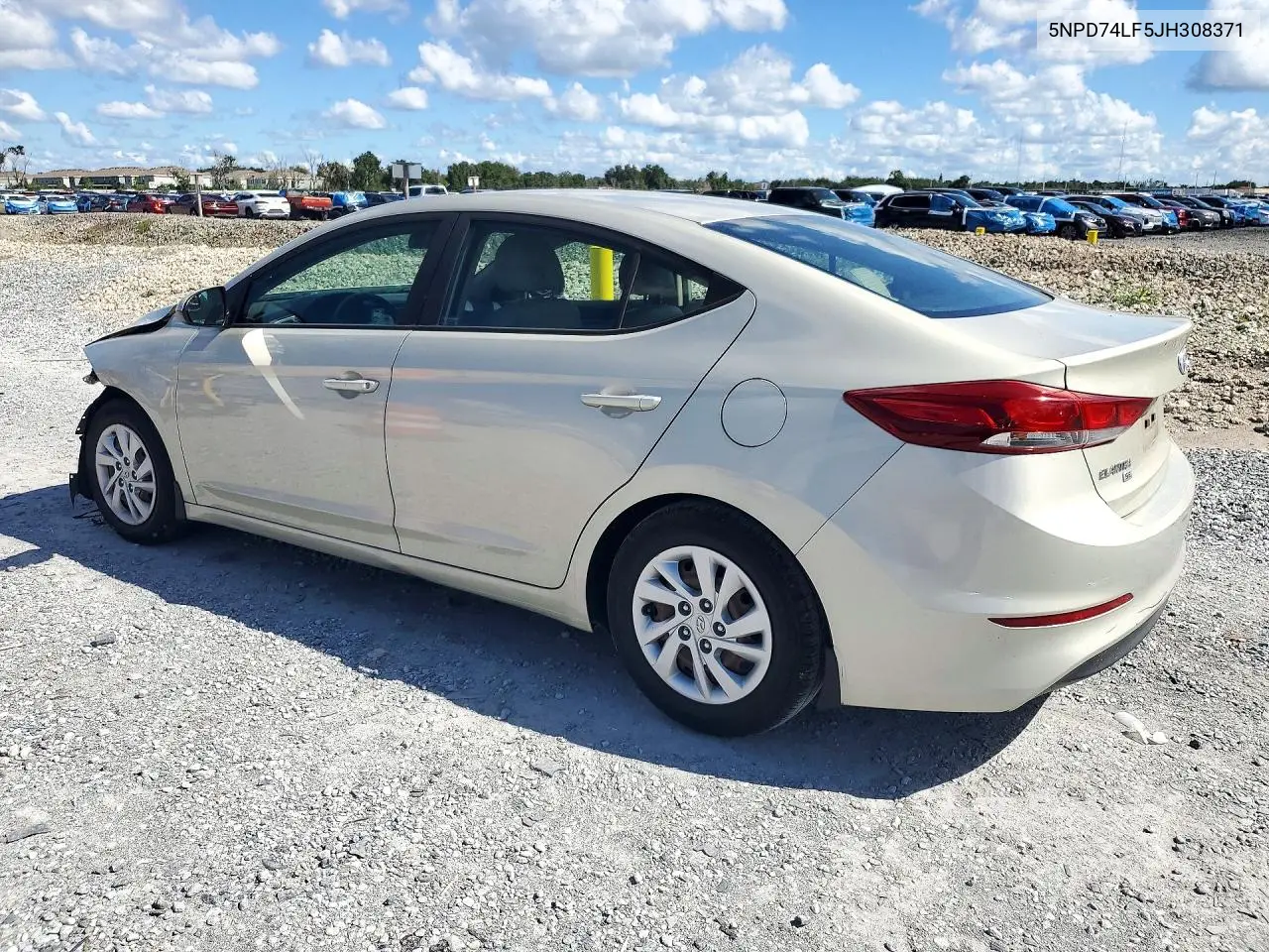 2018 HYUNDAI ELANTRA VIN 5NPD74LF5JH308371 — фото 2