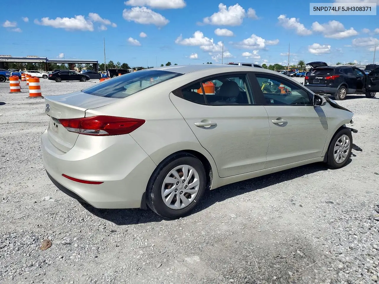 2018 HYUNDAI ELANTRA VIN 5NPD74LF5JH308371 — фото 3