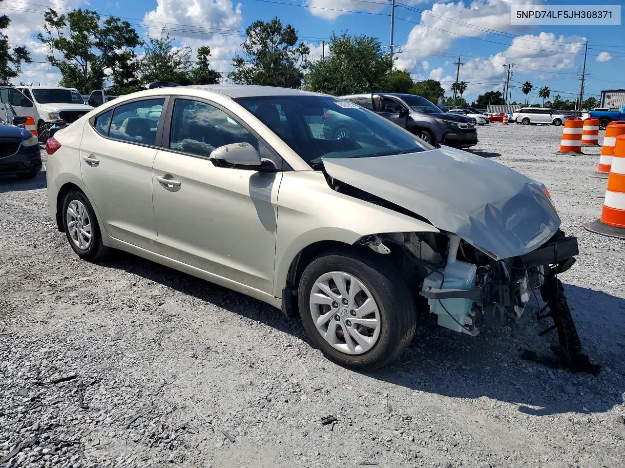 2018 HYUNDAI ELANTRA VIN 5NPD74LF5JH308371 — фото 4