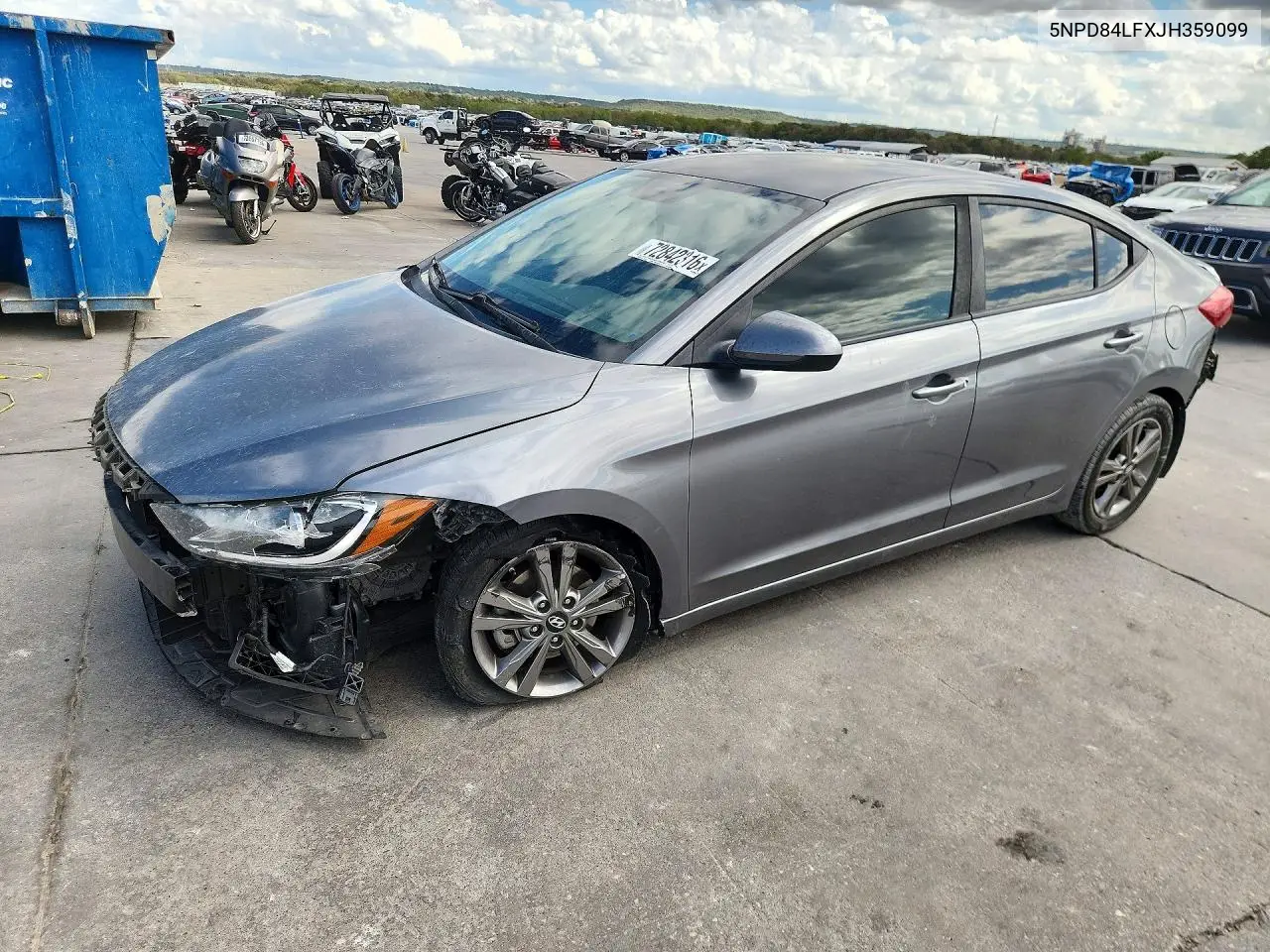 HYUNDAI ELANTRA 2018, VIN 5NPD84LFXJH359099