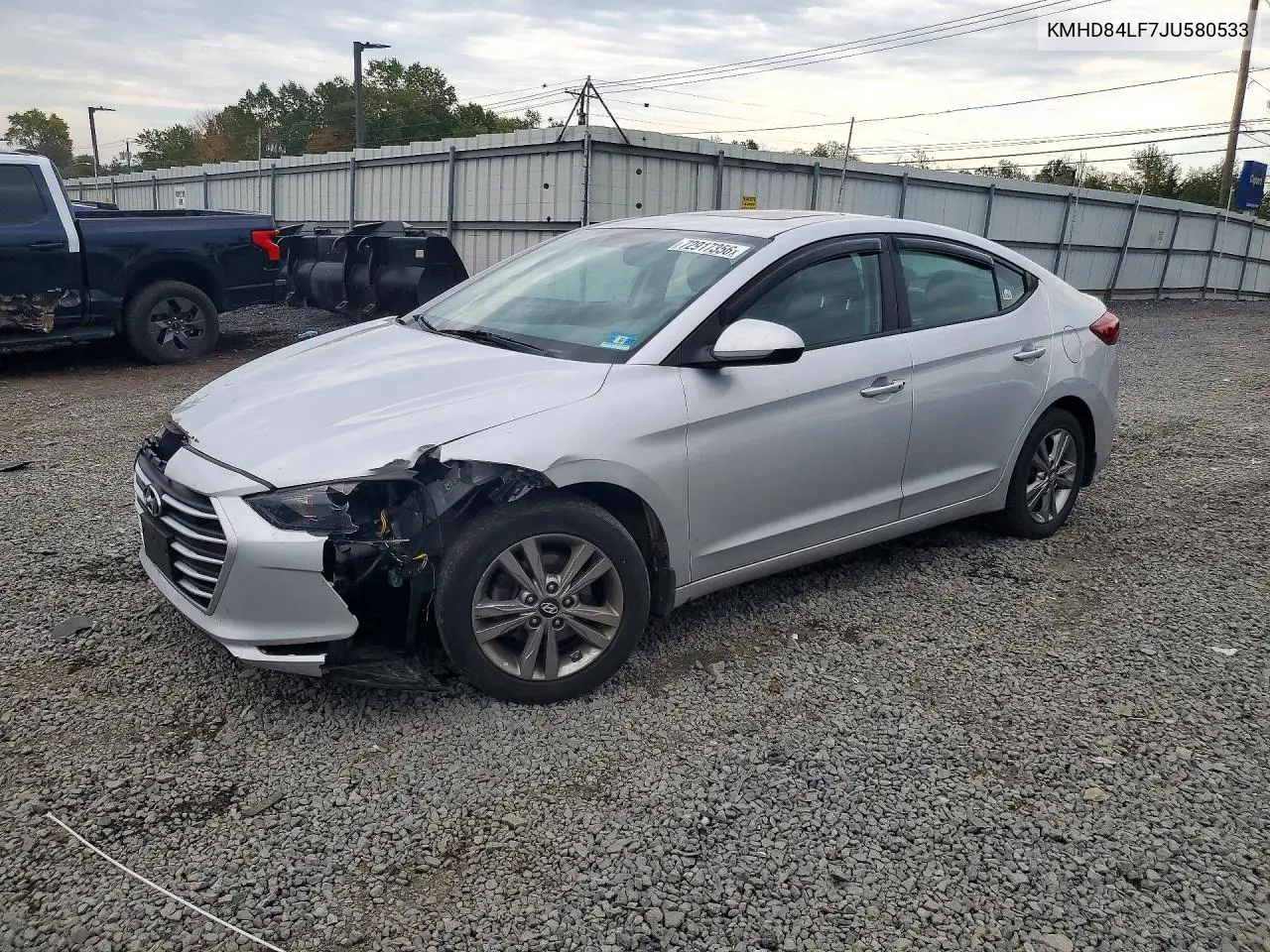 HYUNDAI ELANTRA 2018, VIN KMHD84LF7JU580533