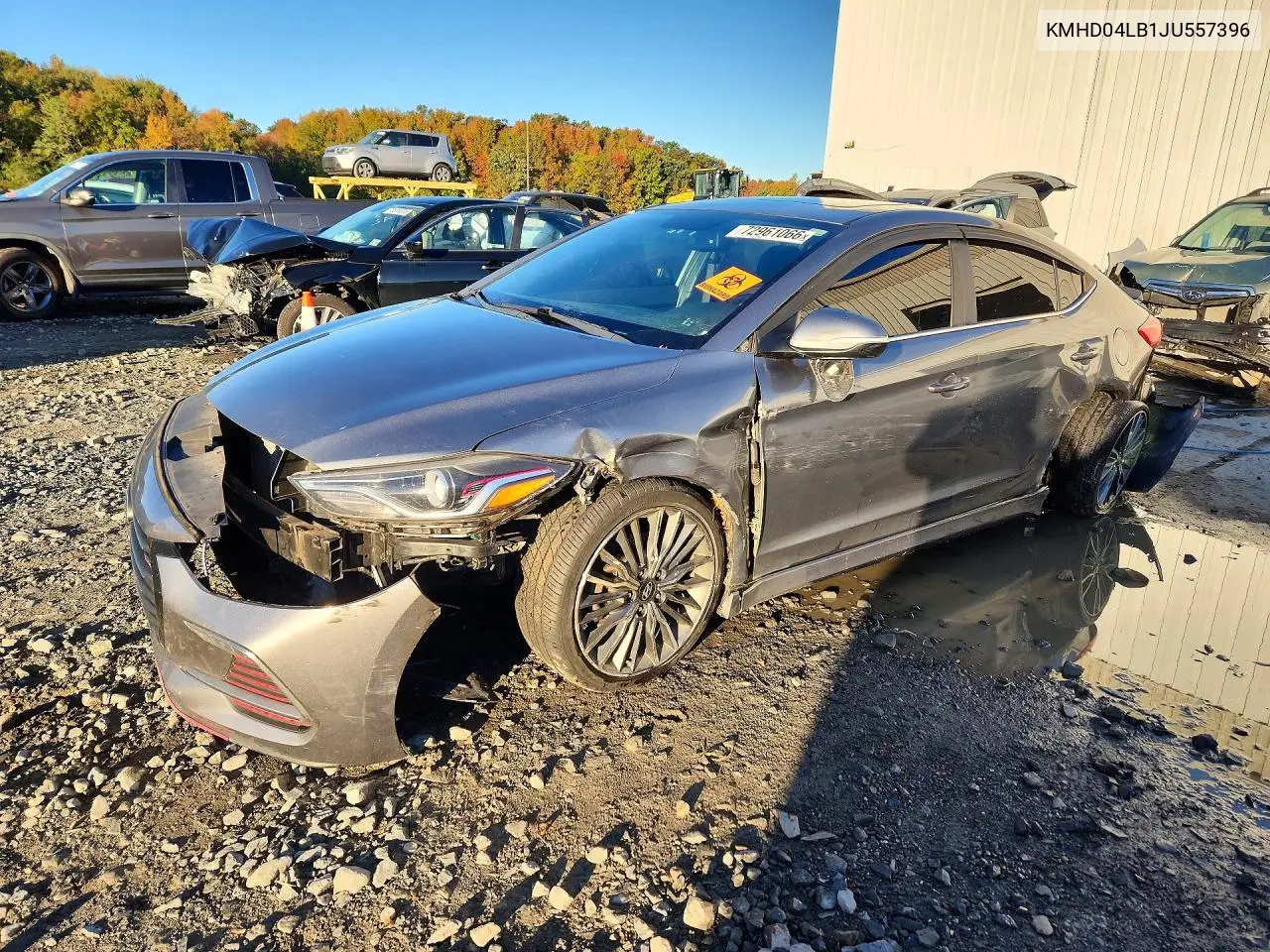 HYUNDAI ELANTRA 2018, VIN KMHD04LB1JU557396