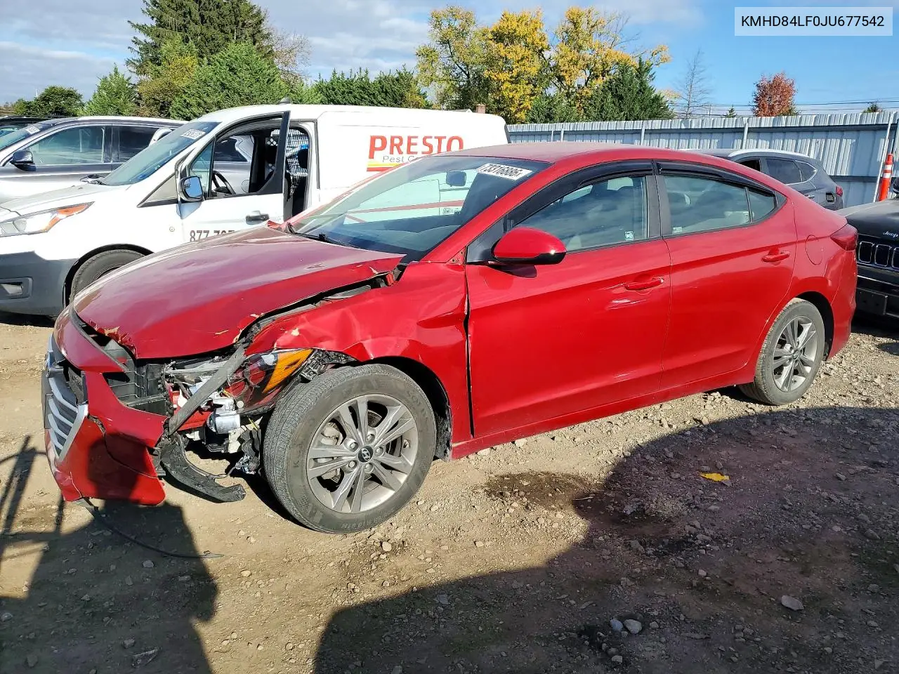 HYUNDAI ELANTRA 2018, VIN KMHD84LF0JU677542