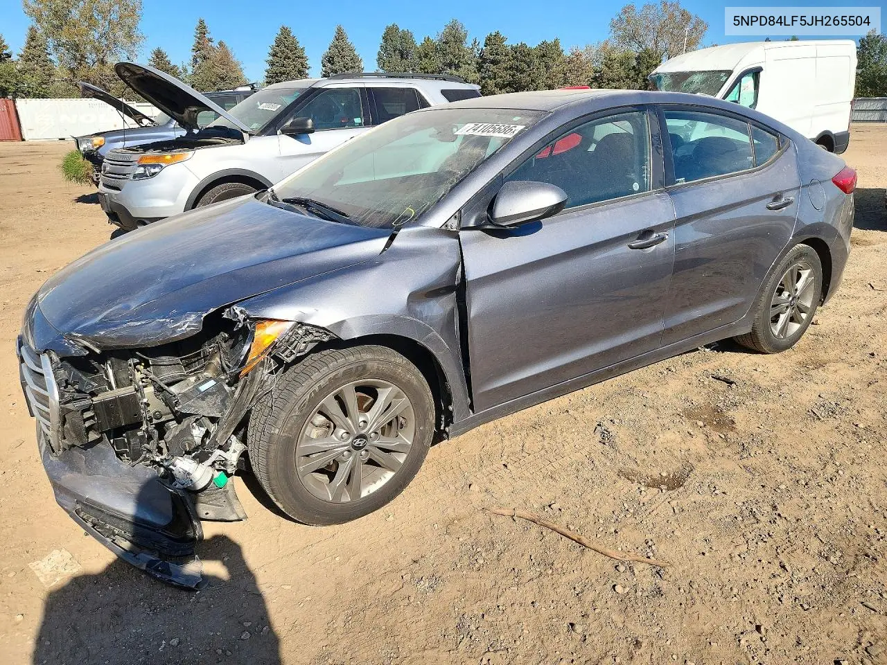 HYUNDAI ELANTRA 2018, VIN 5NPD84LF5JH265504
