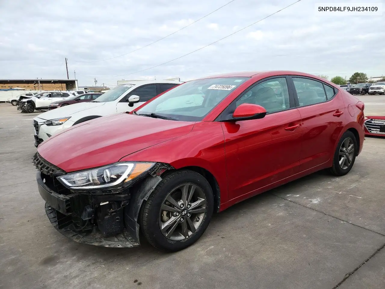 HYUNDAI ELANTRA 2018, VIN 5NPD84LF9JH234109