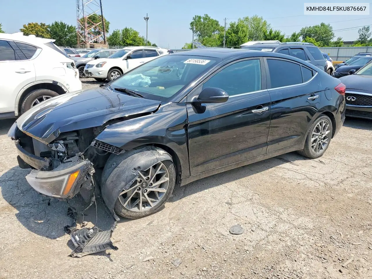 HYUNDAI ELANTRA 2019, VIN KMHD84LF5KU876667