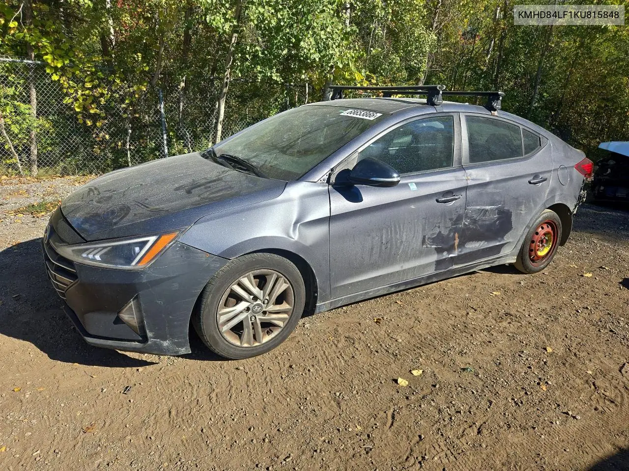 HYUNDAI ELANTRA 2019, VIN KMHD84LF1KU815848
