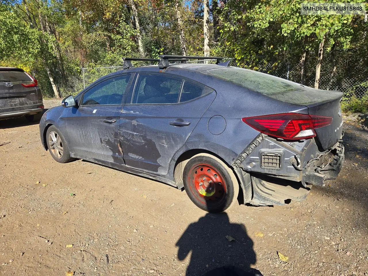 2019 HYUNDAI ELANTRA VIN KMHD84LF1KU815848 — фото 2