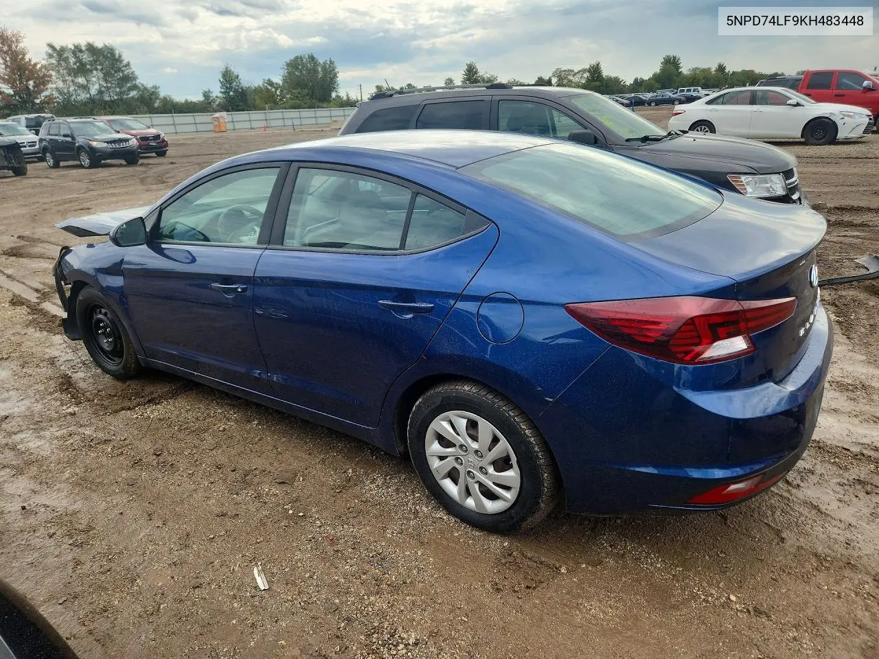2019 HYUNDAI ELANTRA VIN 5NPD74LF9KH483448 — фото 2
