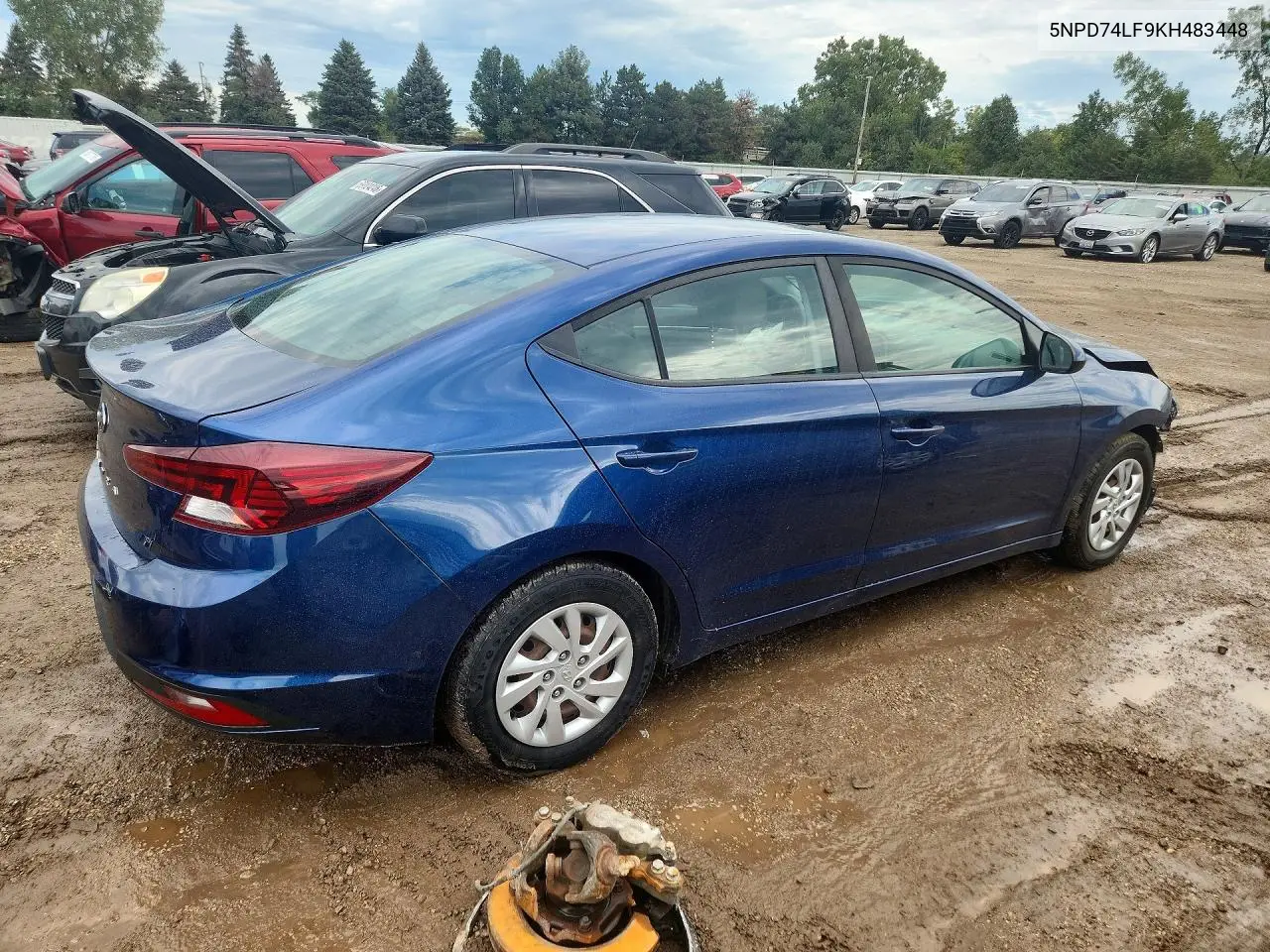 2019 HYUNDAI ELANTRA VIN 5NPD74LF9KH483448 — фото 3
