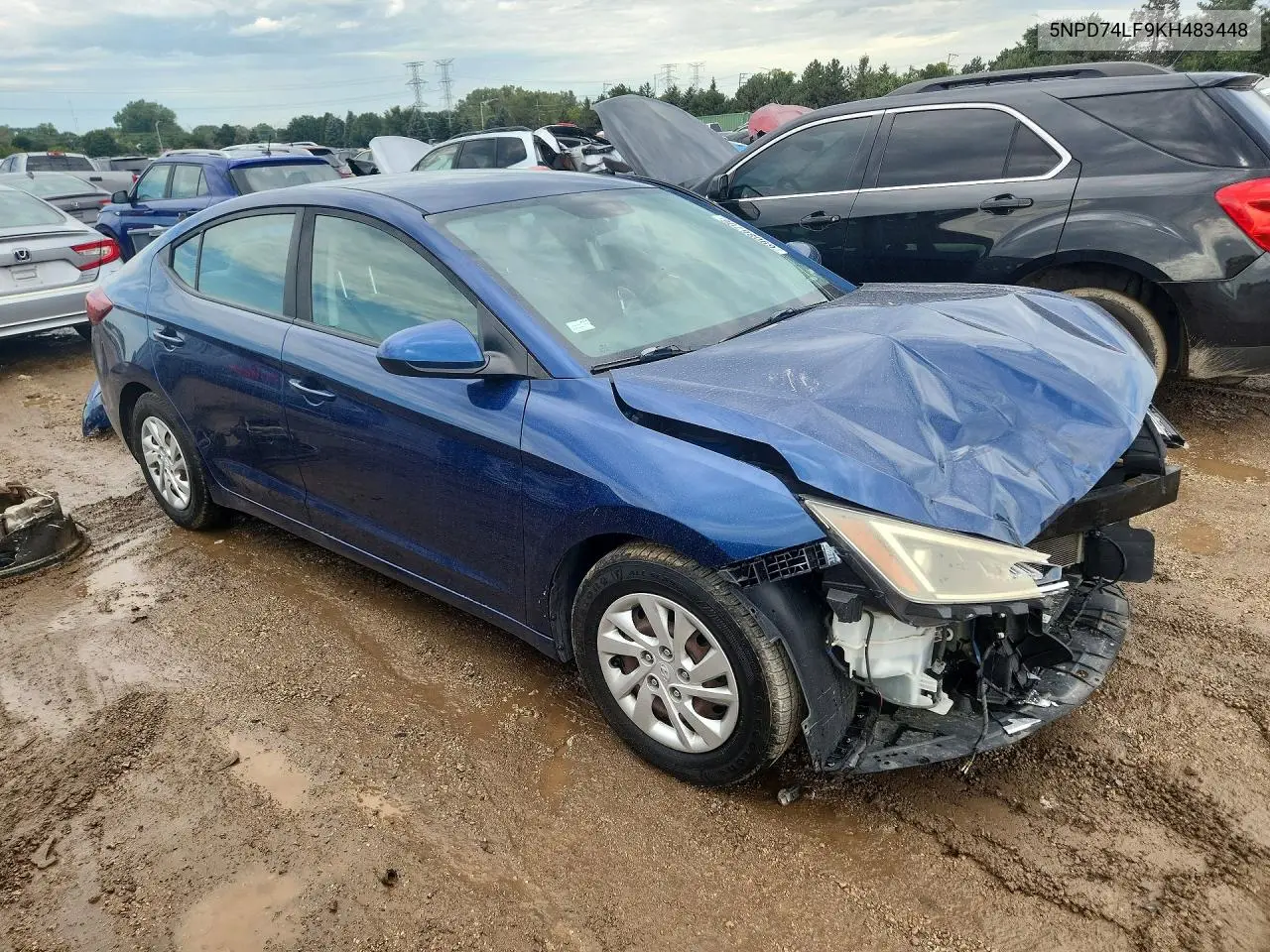 2019 HYUNDAI ELANTRA VIN 5NPD74LF9KH483448 — фото 4