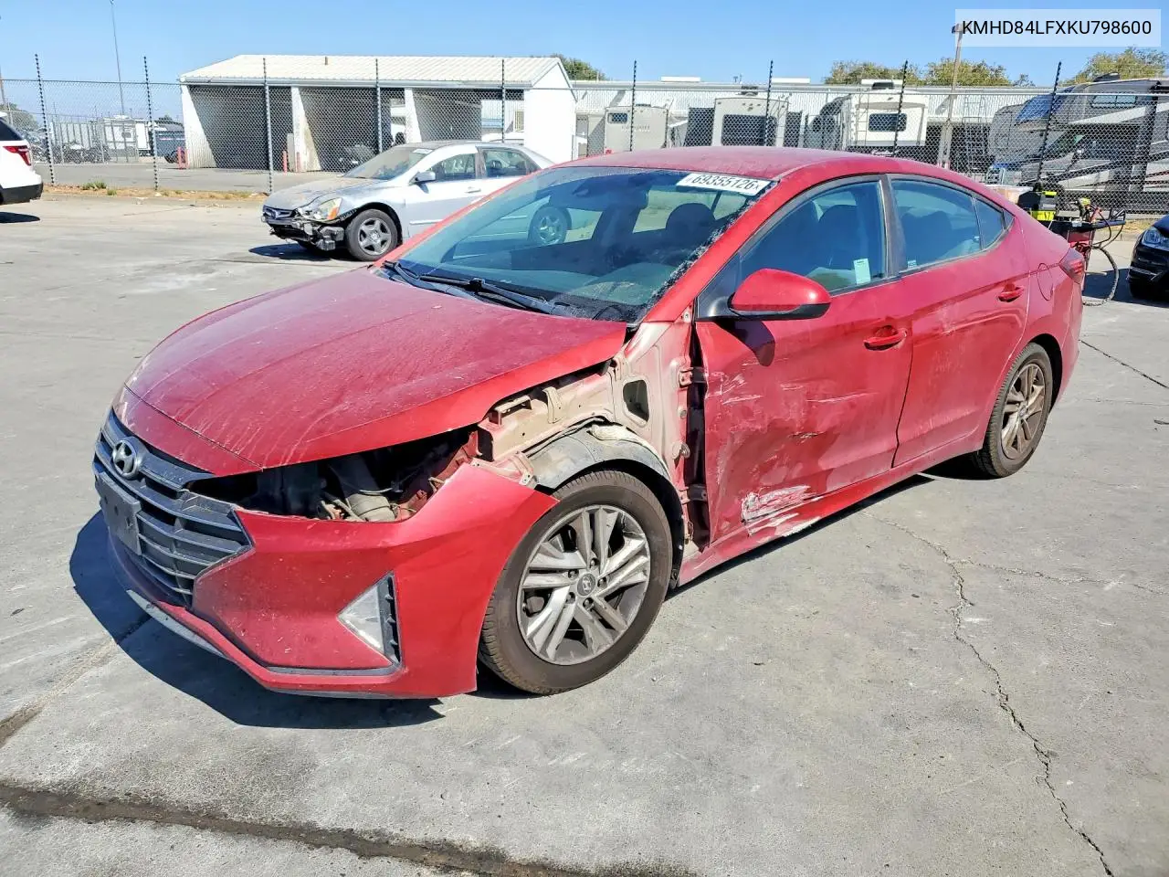 HYUNDAI ELANTRA 2019, VIN KMHD84LFXKU798600