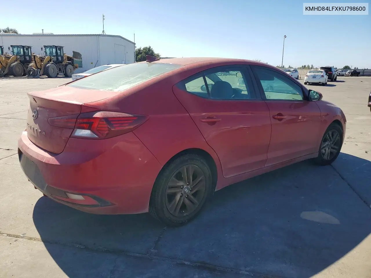 2019 HYUNDAI ELANTRA VIN KMHD84LFXKU798600 — фото 3