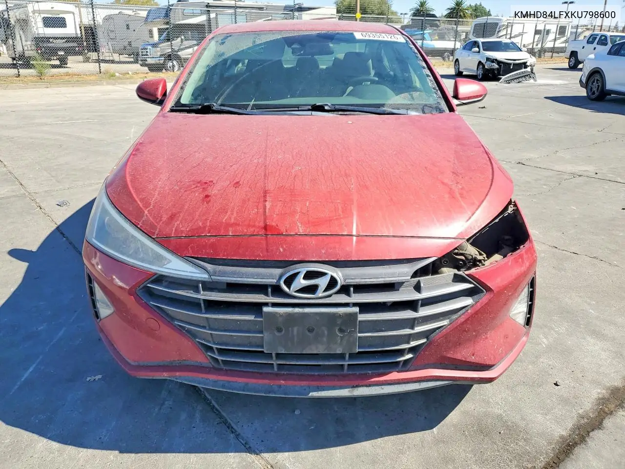 2019 HYUNDAI ELANTRA VIN KMHD84LFXKU798600 — фото 5