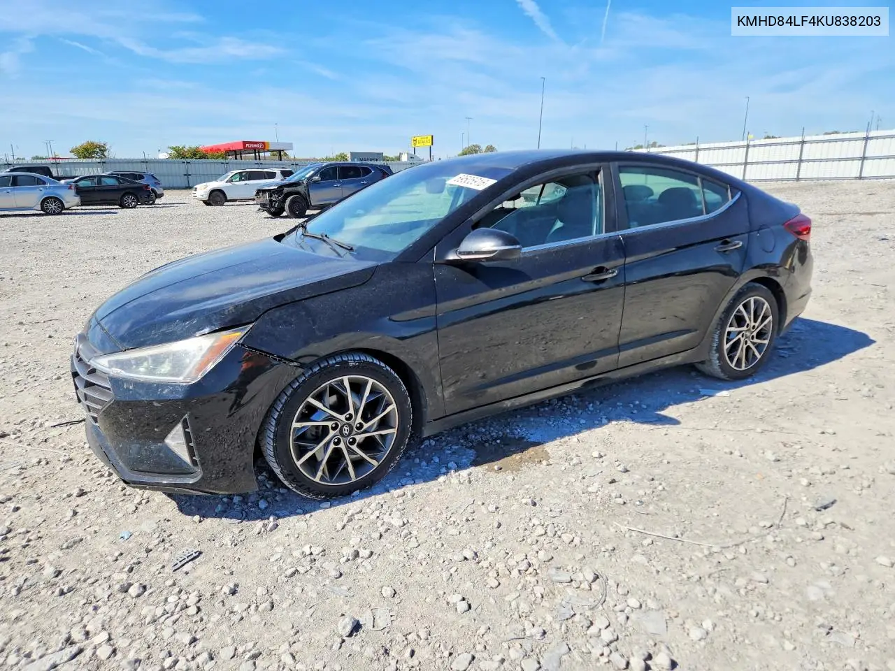 HYUNDAI ELANTRA 2019, VIN KMHD84LF4KU838203