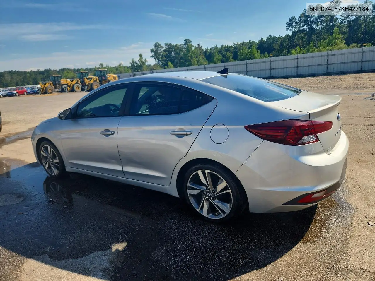 2019 HYUNDAI ELANTRA VIN 5NPD74LF7KH427184 — фото 2