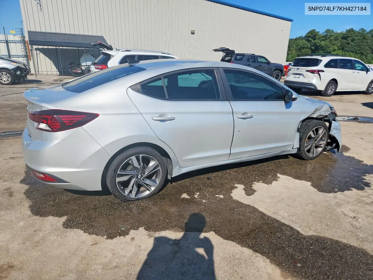 2019 HYUNDAI ELANTRA VIN 5NPD74LF7KH427184 — фото 3