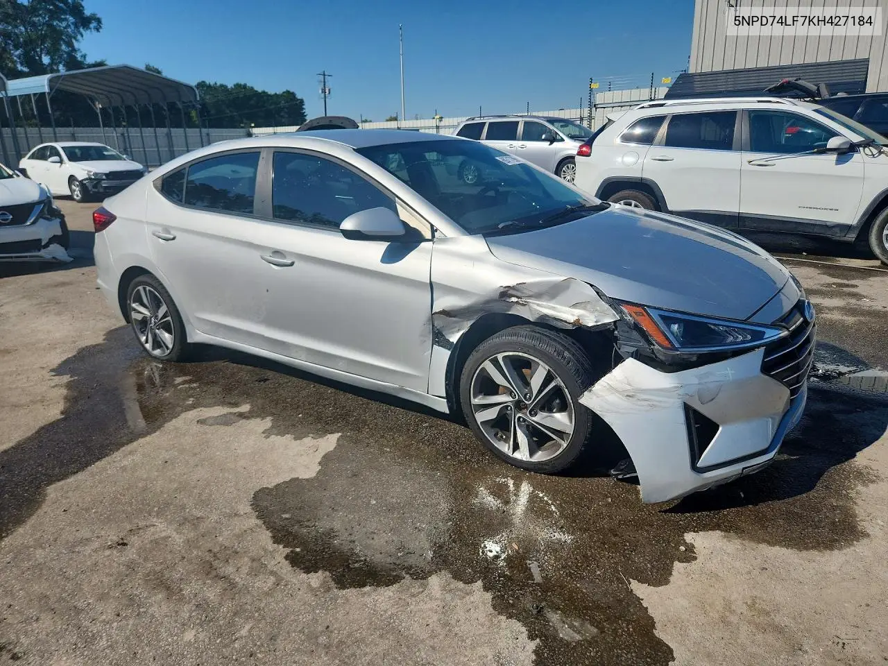 2019 HYUNDAI ELANTRA VIN 5NPD74LF7KH427184 — фото 4