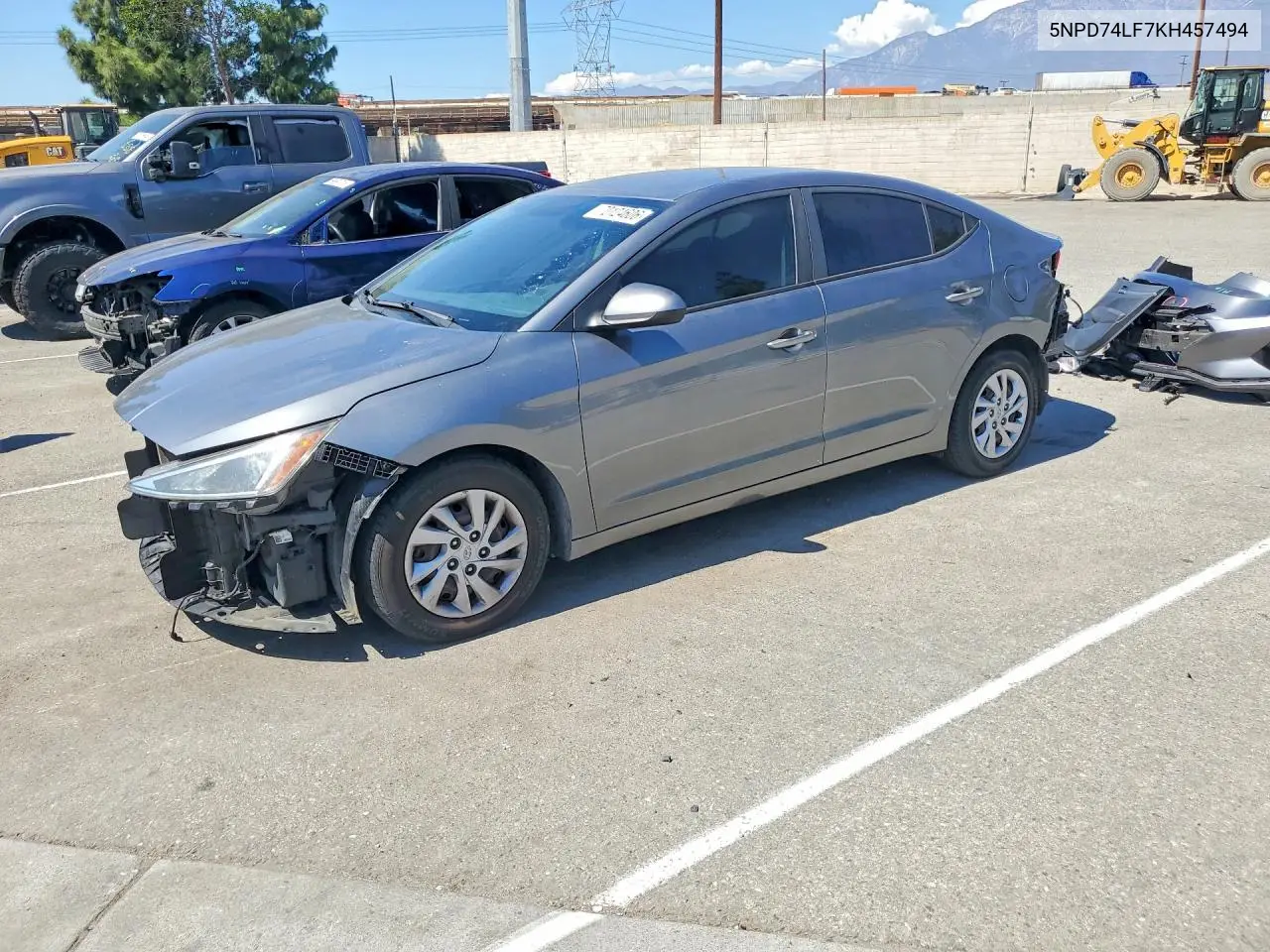 HYUNDAI ELANTRA 2019, VIN 5NPD74LF7KH457494