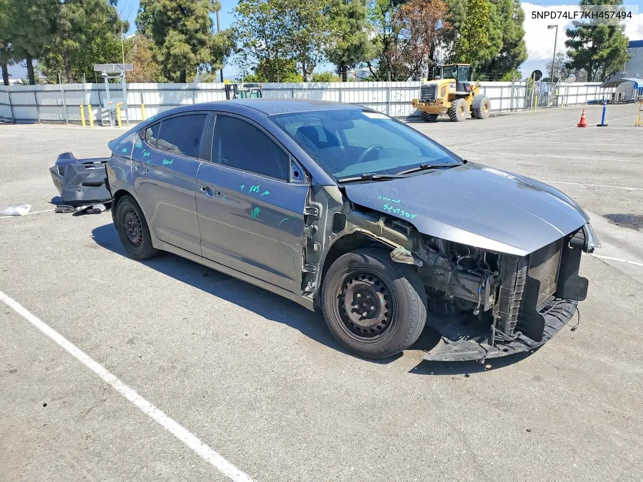 2019 HYUNDAI ELANTRA VIN 5NPD74LF7KH457494 — фото 4