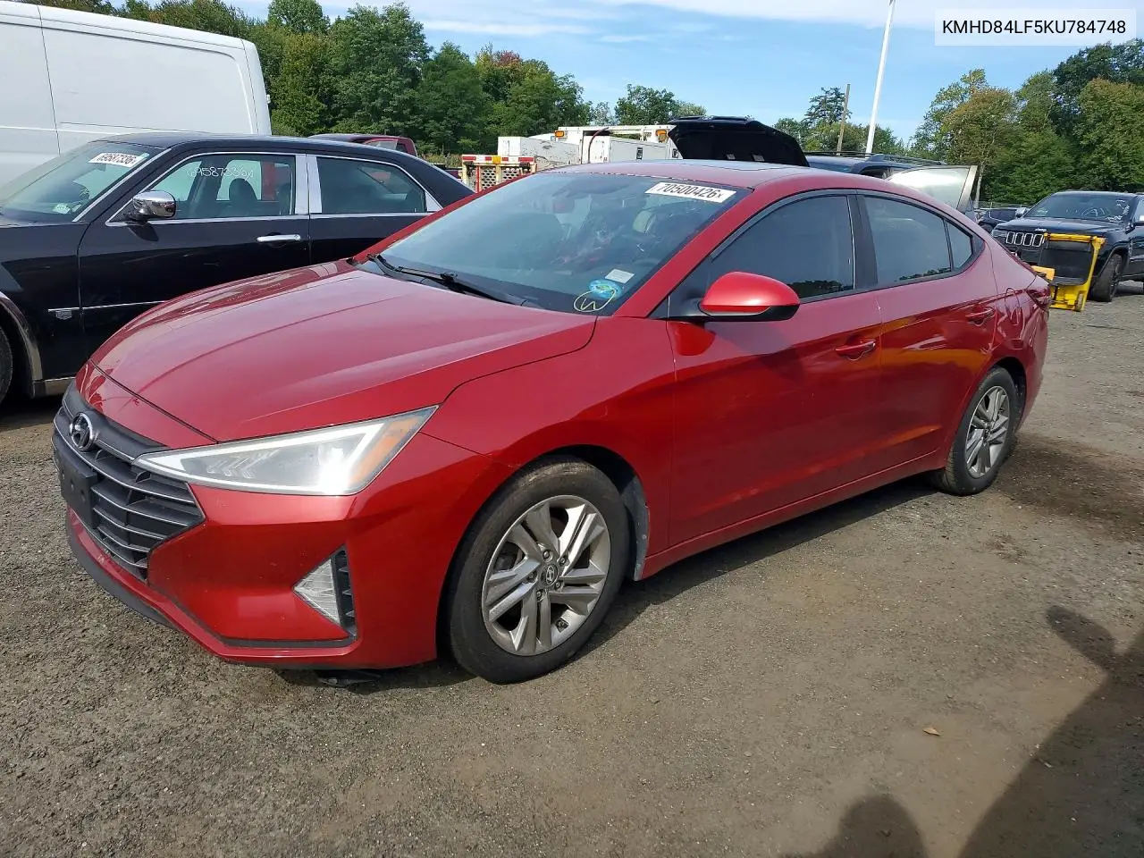 HYUNDAI ELANTRA 2019, VIN KMHD84LF5KU784748