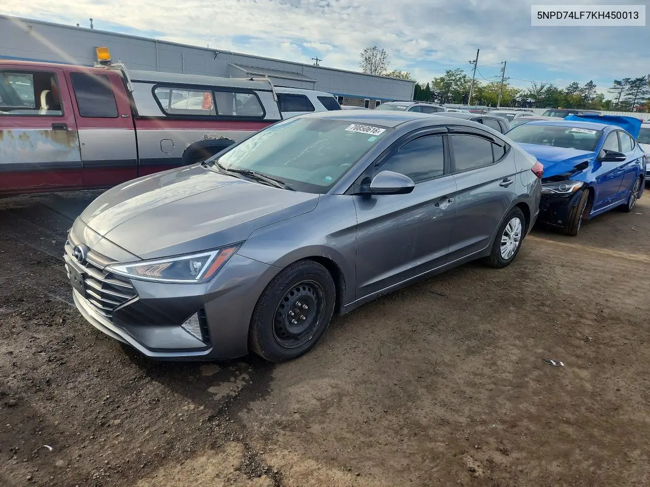 HYUNDAI ELANTRA 2019, VIN 5NPD74LF7KH450013