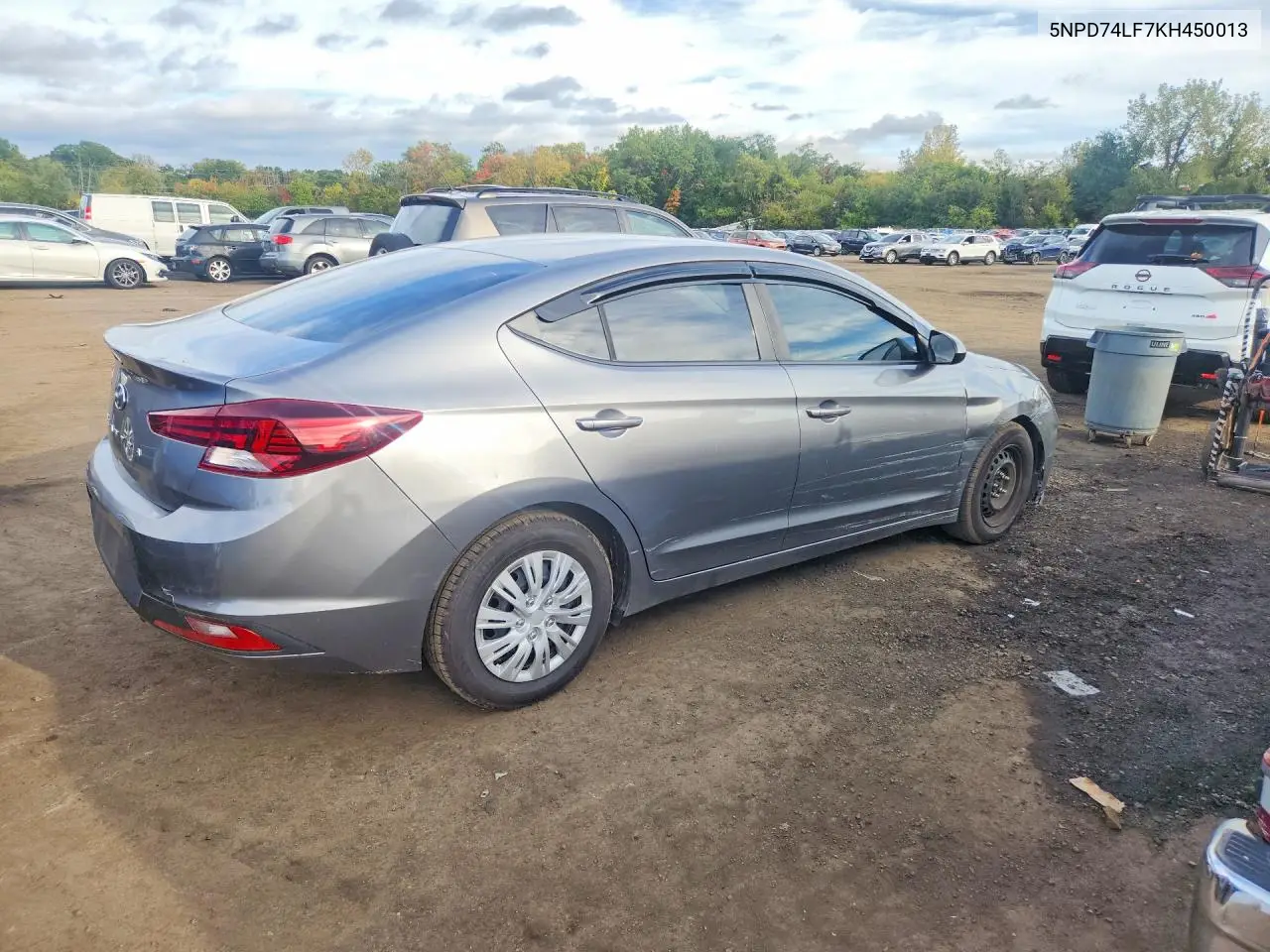 2019 HYUNDAI ELANTRA VIN 5NPD74LF7KH450013 — фото 3