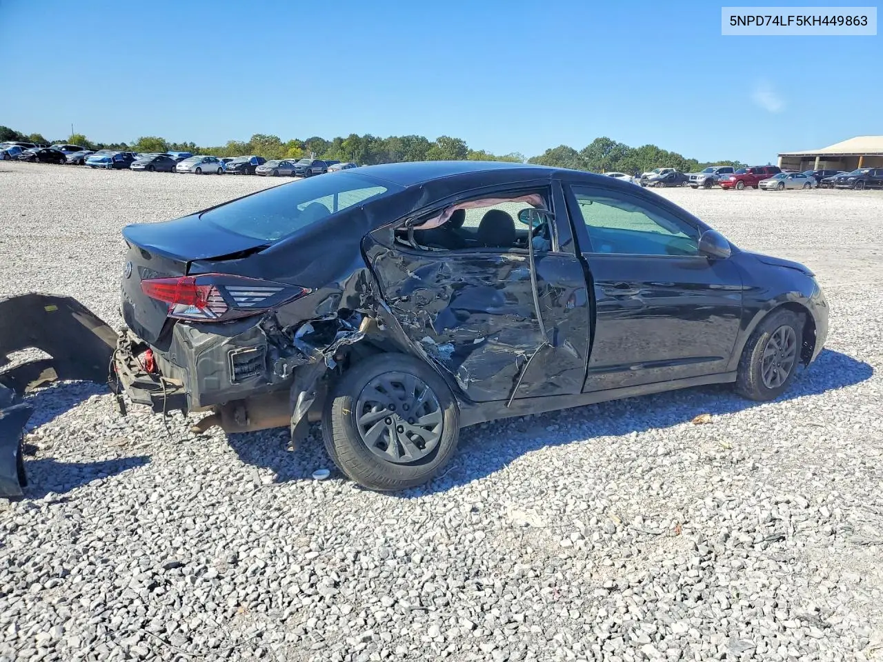 2019 HYUNDAI ELANTRA VIN 5NPD74LF5KH449863 — фото 3