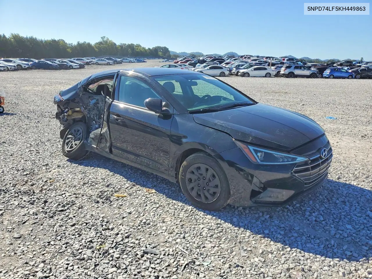 2019 HYUNDAI ELANTRA VIN 5NPD74LF5KH449863 — фото 4