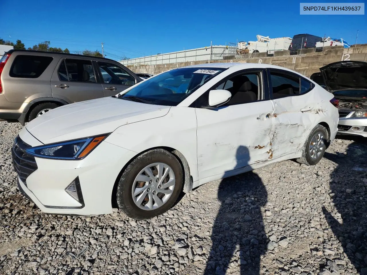 HYUNDAI ELANTRA 2019, VIN 5NPD74LF1KH439637