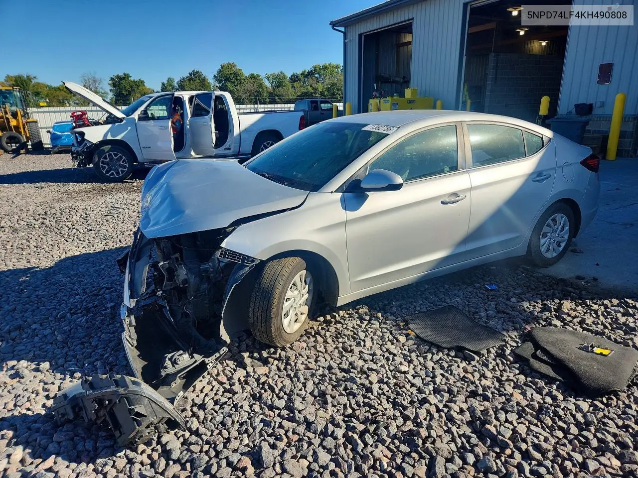 HYUNDAI ELANTRA 2019, VIN 5NPD74LF4KH490808