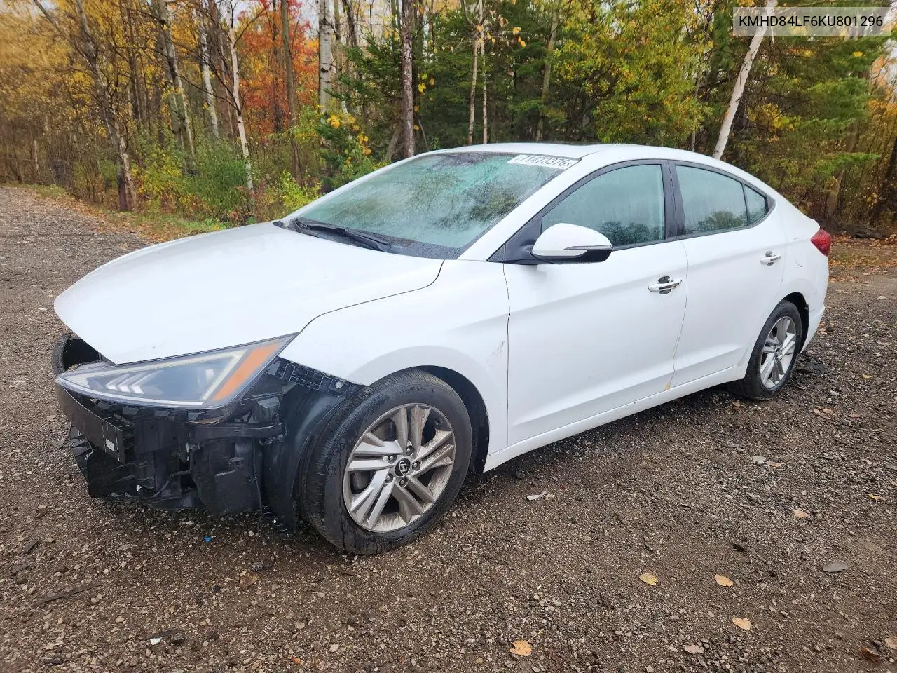 HYUNDAI ELANTRA 2019, VIN KMHD84LF6KU801296
