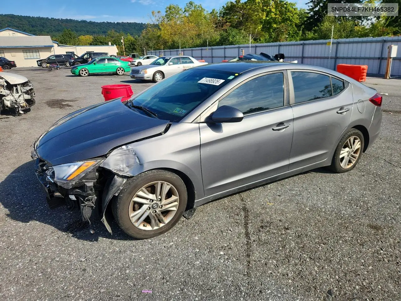 HYUNDAI ELANTRA 2019, VIN 5NPD84LF7KH465382