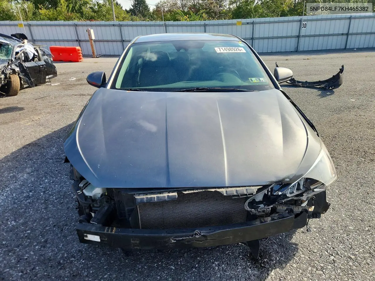 2019 HYUNDAI ELANTRA VIN 5NPD84LF7KH465382 — фото 5