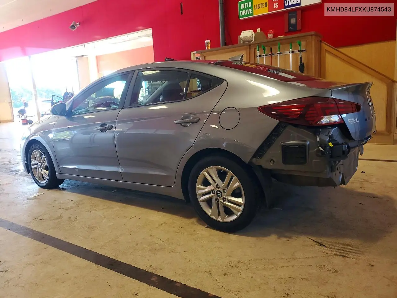 2019 HYUNDAI ELANTRA VIN KMHD84LFXKU874543 — фото 2
