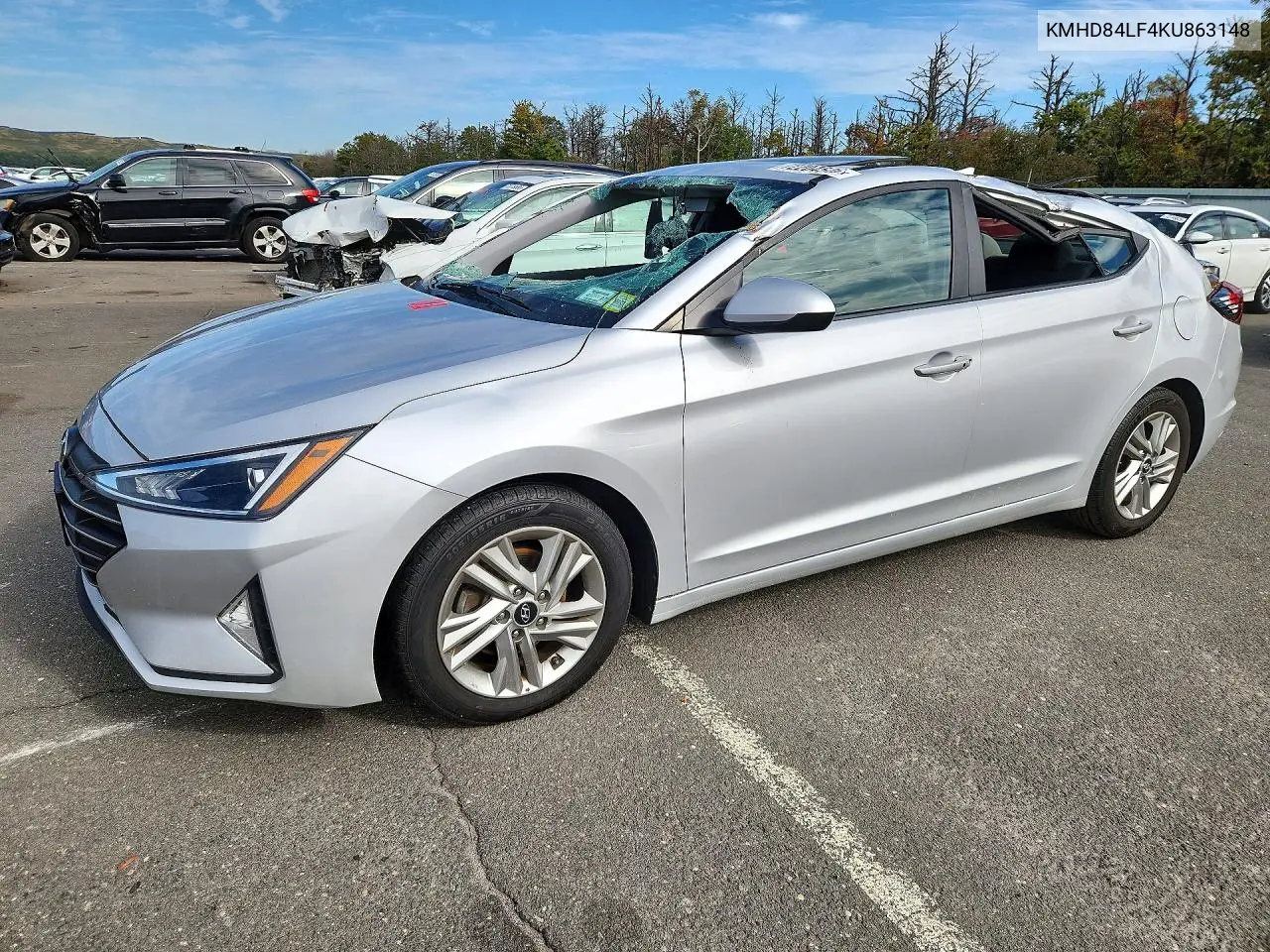 HYUNDAI ELANTRA 2019, VIN KMHD84LF4KU863148