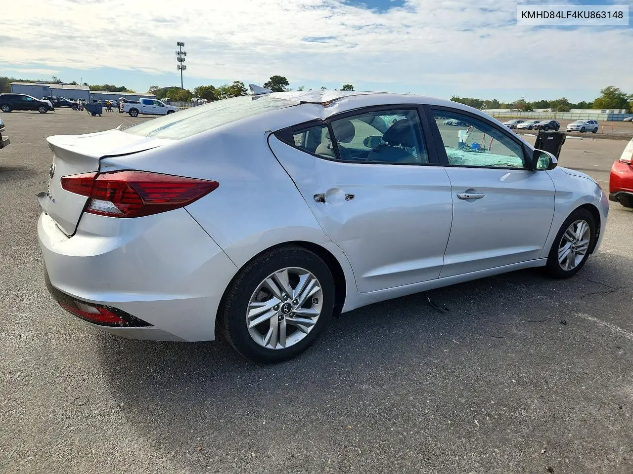 2019 HYUNDAI ELANTRA VIN KMHD84LF4KU863148 — фото 3