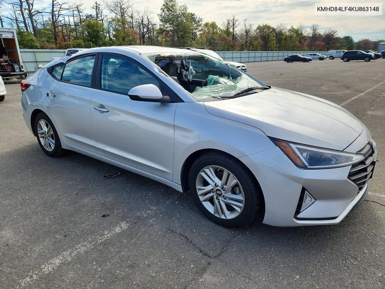 2019 HYUNDAI ELANTRA VIN KMHD84LF4KU863148 — фото 4