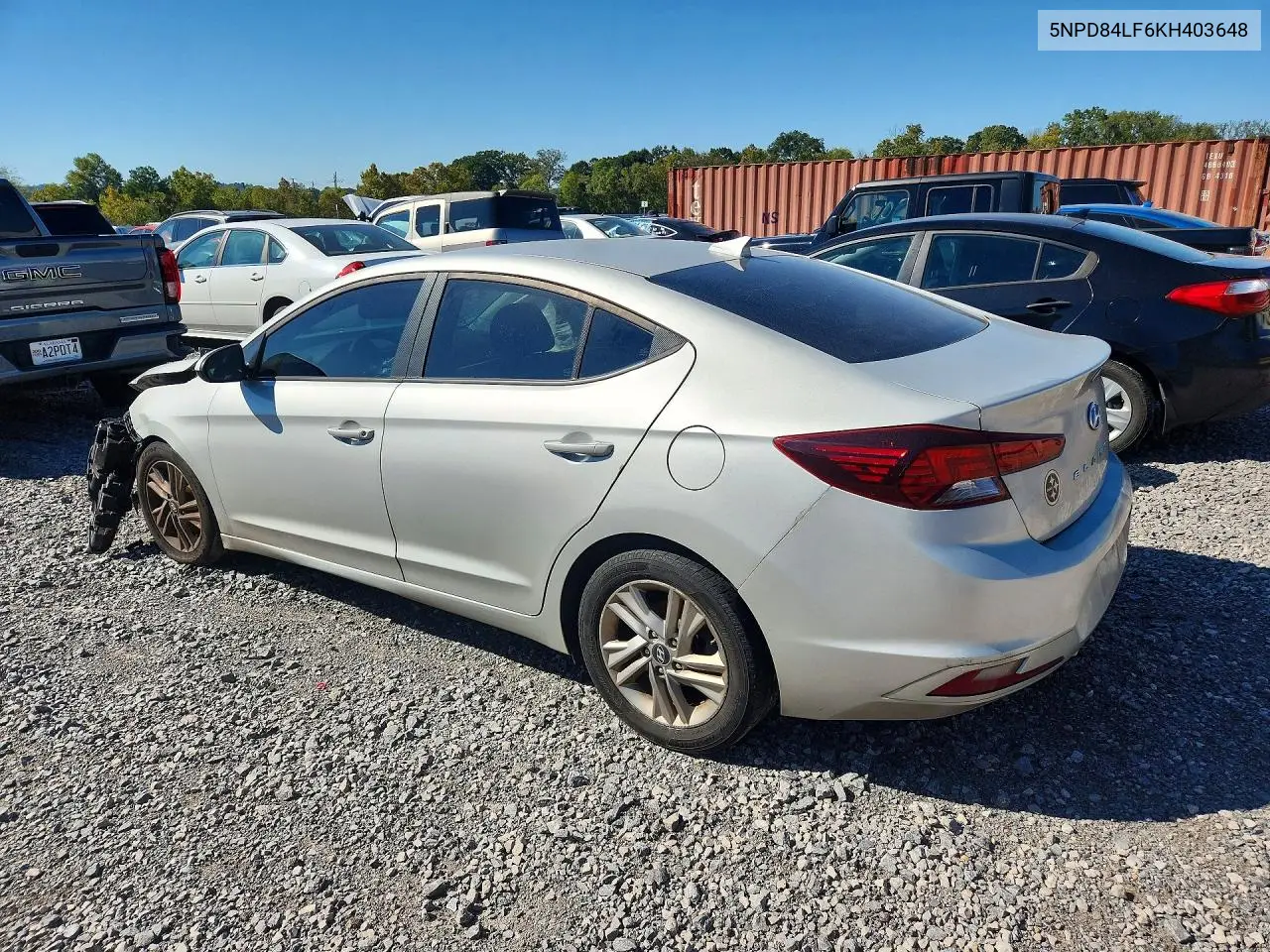 2019 HYUNDAI ELANTRA VIN 5NPD84LF6KH403648 — фото 2